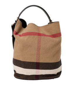 Burberry Ashby, Medium Check Hobo, Canvas, DB/S, 2*